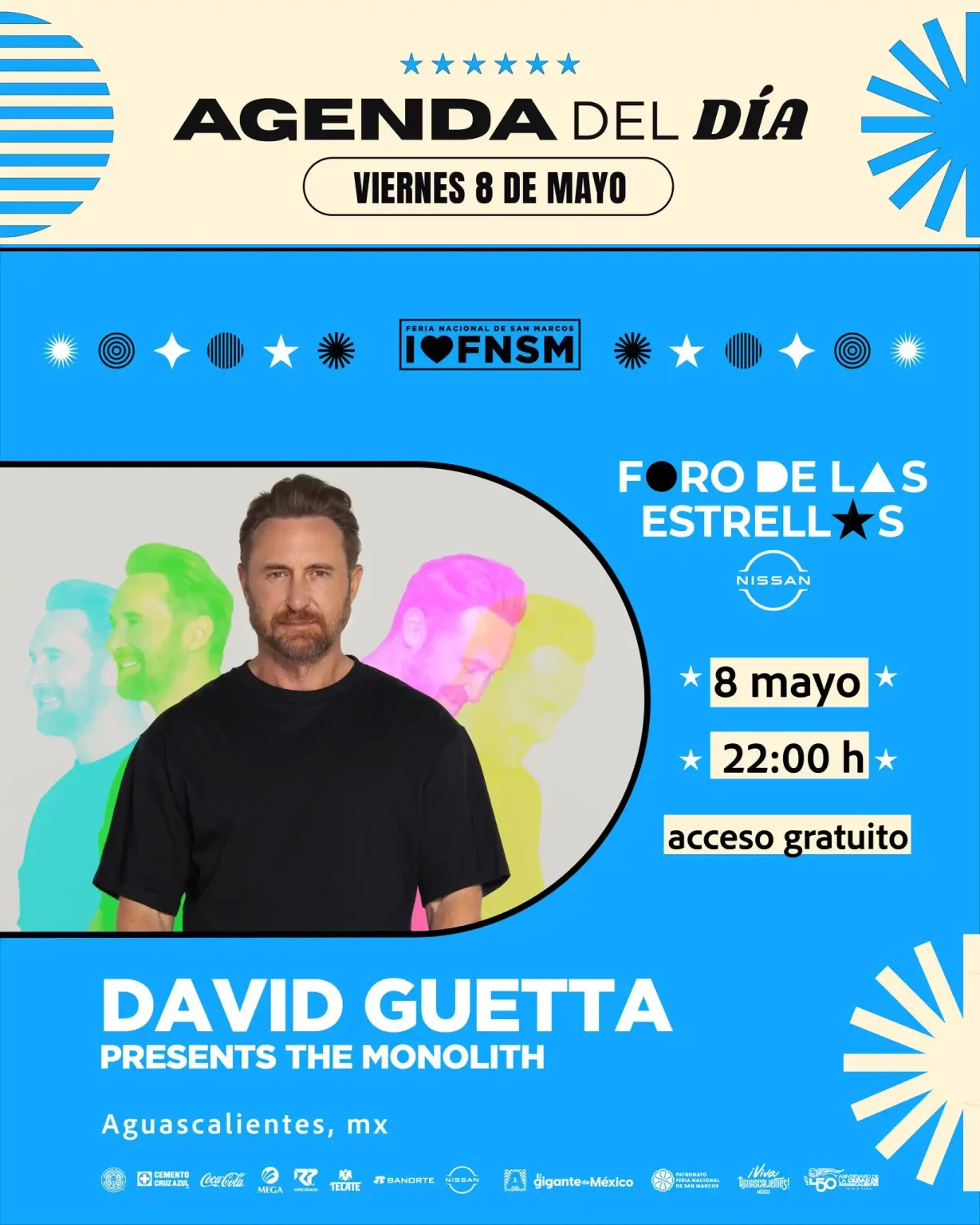 David Guetta llega al Foro de las Estrellas FNSM 2026